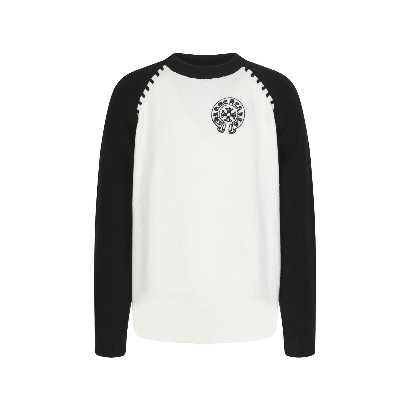 P290 #M903 cross-border model, please do not place an order if you pursue quality - Chrome Hearts/Chrome Hearts spliced Sanskrit horseshoe knitted sweater - High weight, high density and high quality The wool is soft, delicate and skin-friendly, soft and silky to the touch, has excellent warmth and skin-friendly properties - Custom-woven and dyed, no color difference, no matter the fabric or workmanship details, it beats the ordinary version on the market - Hardware zipper accessories are all customized, full of details -Colour: gray with black White and black -Size: S M L XL